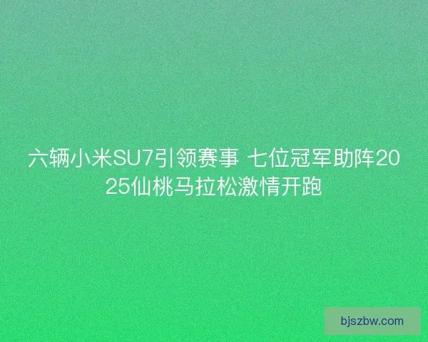 六辆小米SU7引领赛事 七位冠军助阵2025仙桃马拉松激情开跑
